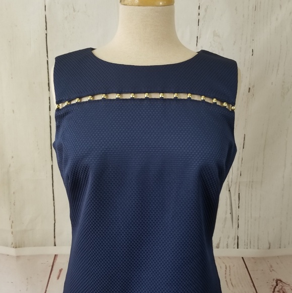 ELLEN TRACY Navy Blue Pencil Dress - Picture 2 of 8